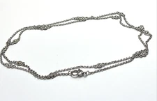 Judith Ripka 925 Sterling Silver Diamonique, Clear Station Necklace 36” Signed