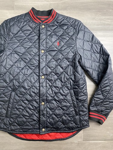 Polo Ralph Lauren Jacket Quilted Bomber Insulated Black Youth XL (18-20) - Picture 3 of 10