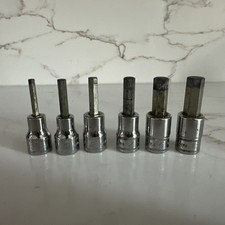 Snap-on 6 Pc 38 Drive Metric Hex Bit Socket Set 4-7mm 9mm 10mm