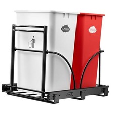 Dual Under Sink Trash Can Heavy Duty Pull Out Garbage Can Not Included Black
