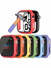 6pcs 45mm Apple Watch Case With Tempered Glass Anti-Drop Cover