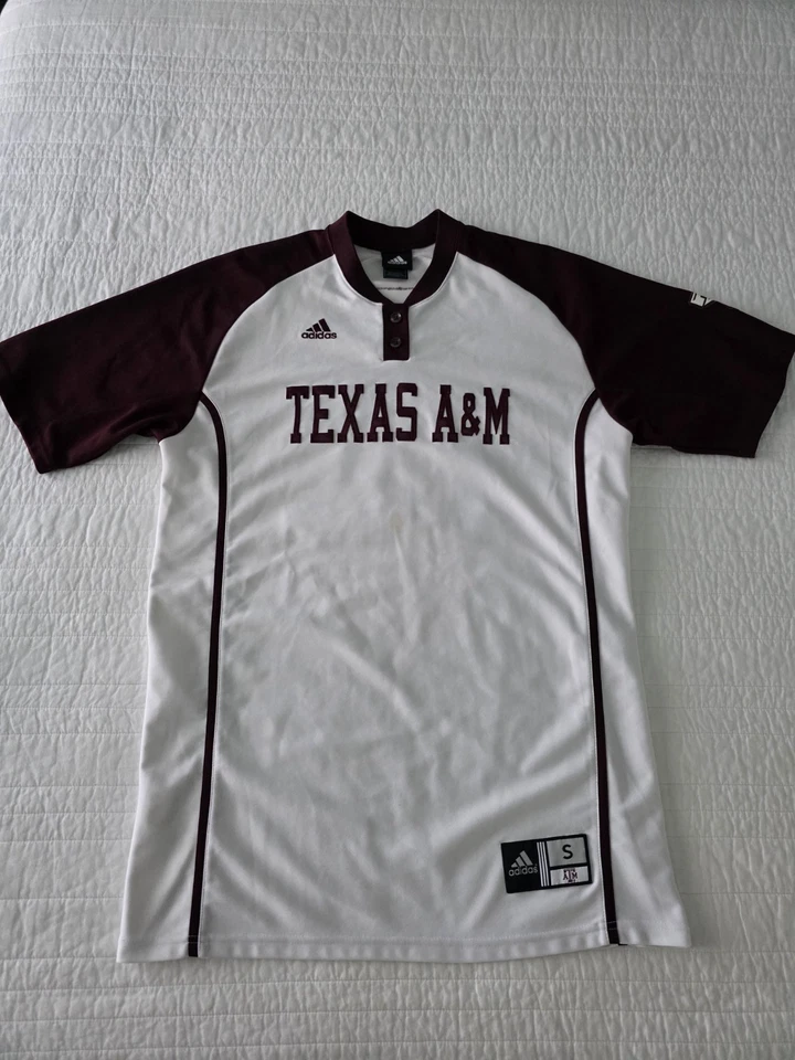 阿迪达斯德州A&M Aggies棒球男式S球衣12号男子基金会缝制 — 第 3/4 张图片