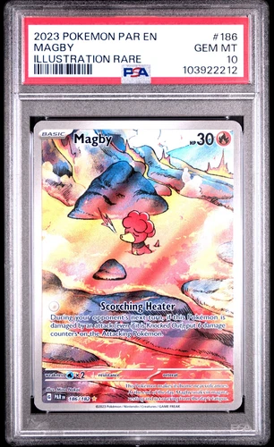 2023 POKEMON PAR EN-PARADOX RIFT ILLUSTRATION RARE #186 MAGBY PSA 10