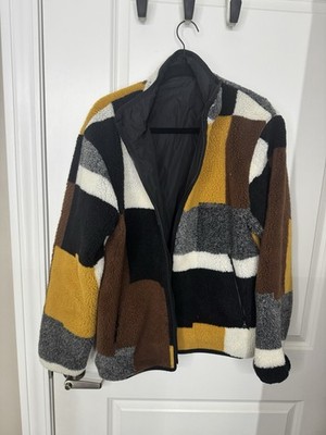 John Elliott Jacquard Sherpa Jacket   Colorblock Fleece   Size Medium