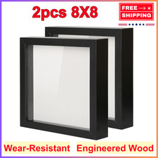 Muzilife Shadow Box Picture Frame With Linen Board Deep Wood Glass Display Case