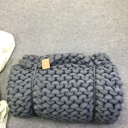 Bearaby Gray Cotton Napper Weighted Knit Throw Blanket Soft Organic Cotton New