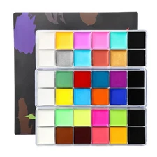 Face Body Paint Oil Palette - Professional Safe Non Toxic Halloween 26 Color 