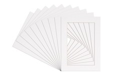 Pack of 5 11x14 White Picture Mats Bevel Cut For 8x12 Photo