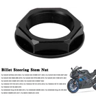 Billet Steering Stem Nut Fit For SUZUKI GSXR 600/750 YZF-R1 ZX6R S1000RR Black