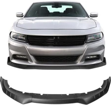 Fits 15-23 Dodge Charger 3PCS IKON V3 Front Lip Under Splitter Matte Black ABS