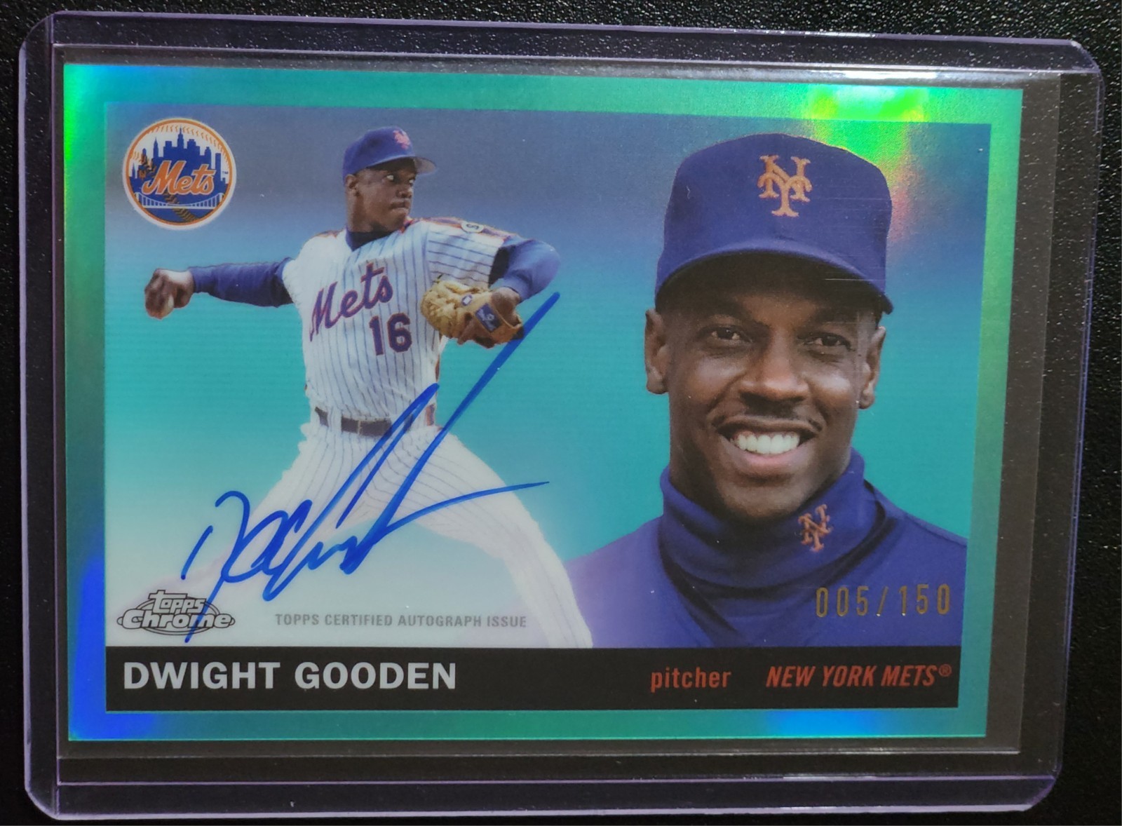 2025 Topps Chrome Platinum #CPA-DG Dwight Gooden Mets Aqua Refractor Auto /150 