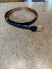 Christian Dior Black Belt Size 36 Gold/Silver Tone Buckle 8585-01