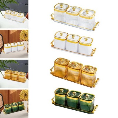 Trockenobst Tablett, geteilte Servierplatte, 3 Gitter multifunktionale Trockenfrüchte