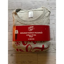 Boys Holiday Family Pajamas Set Size L 12/14 2-Piece Christmas PJs NWT