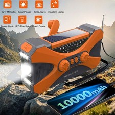 Multifunctional 10000mAh Solar Crank Radio AM/FM/NOAA Weather Alert, Dual Stereo
