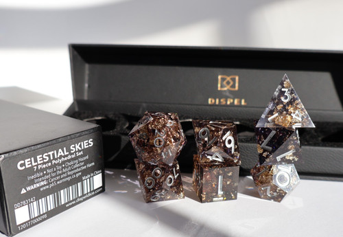 Dispel Dice Celestial Skies Inked Prologue Edition 7pc standard set RPG D&D EUC