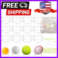 15 PCS Clear Sphere Stand, Ring Acrylic Baseball Display Stand, Baseball Stan...