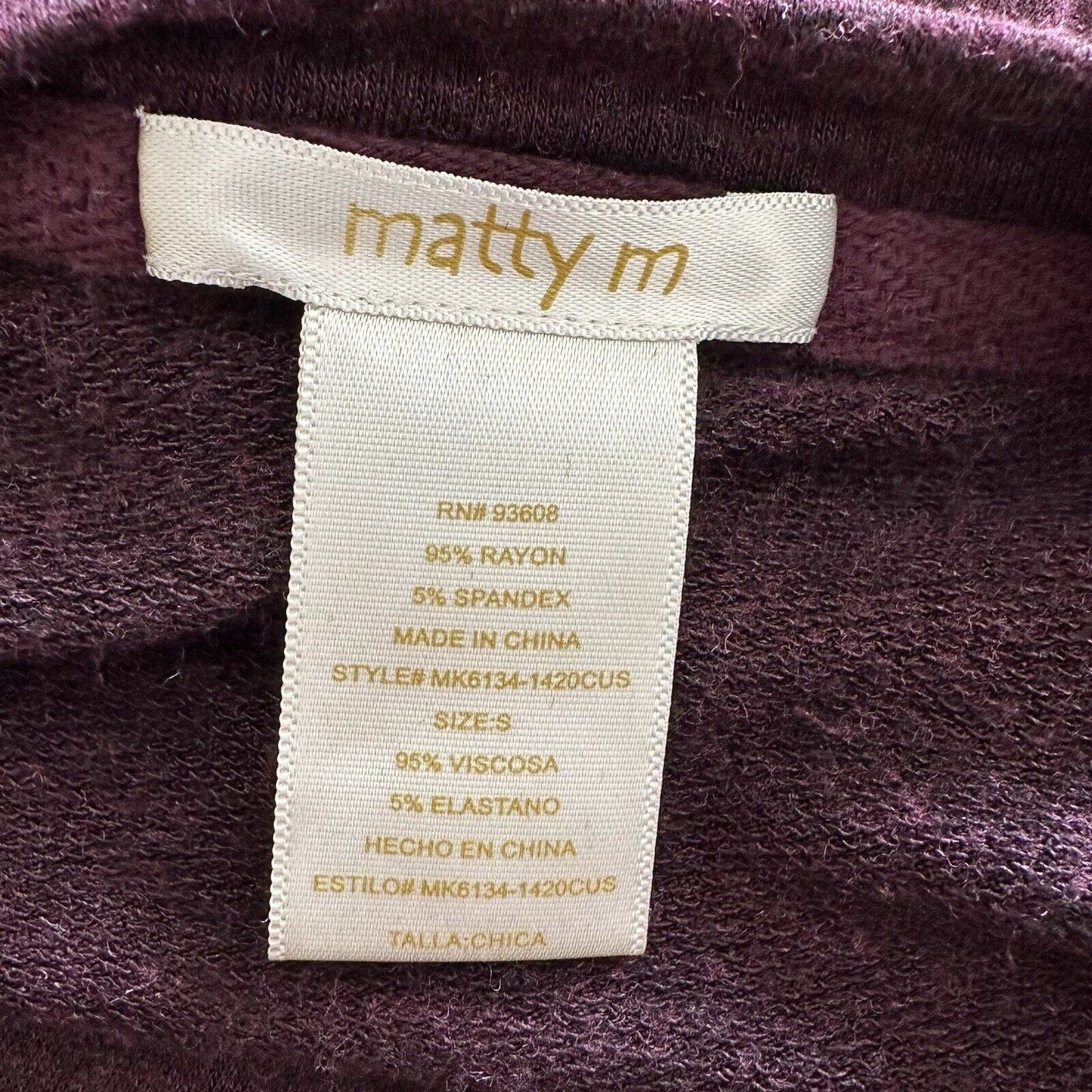 Matty M Women’s Burgundy Long Sleeve Sweater With Side Zippers Size S
