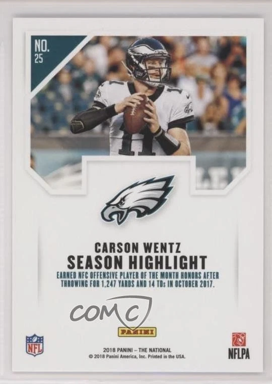 2018 Panini National Convention Magnetic Fur /99 Carson Wentz #25 - Image 2 of 2