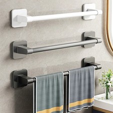 Bathroom Towel Holder Self Adhesive No Drill Towel Bar White Gray