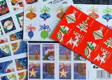 Forever Christmas/Winter Holiday Stamps;10 Sheets; 200 Stamps;5 Different Themes