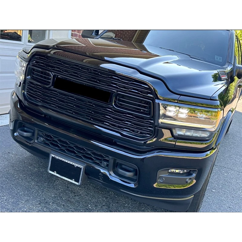 Diamond Black Front Bumper Grille For 2019-2024 RAM 2500 3500 w/o Camera Hole US Foto 2 de 4