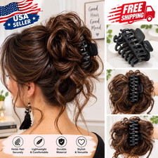 Curly Messy Bun Hair Piece Scrunchie Updo Thick Hair Extensions Real As Human US