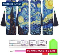 4 PCS Diamond Art Bookmarks Van Gogh Starry Night, DIY Acrylic Diamond Painting