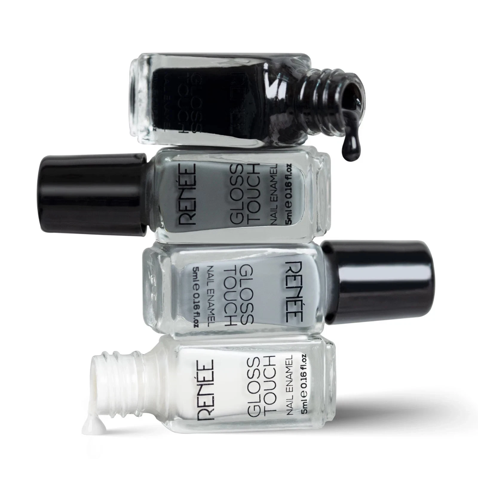 Renee Cosmetics Gloss Touch Classic Monochrome Nail Enamels - Set Of 4 (1 pcs)