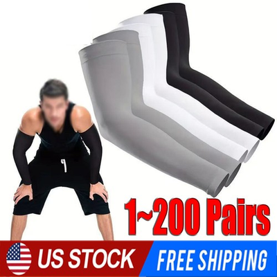 #ad 200 Pairs Cooling Arm Sleeves Cover UV Sun Protection Outdoor Sports Basketball $137.89