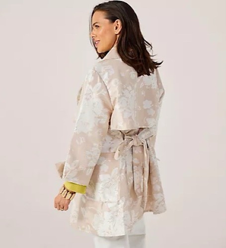 MarlaWynne Jacquard Spring Trench Sand Size Large - Picture 3 of 3