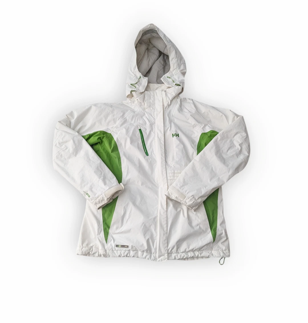 Helly Hansen Womens Ski Snow Jacket White Cream Size L/G Detachable Hood