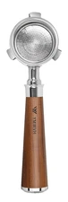 YMWVH 51mm Bottomless Portafilter 3Ears Compatible with De-longhi, Walnut Handle
