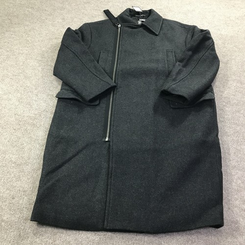 G-Star RAW Zip Cocoon Coat Womens Large Charcoal Gray Wool Asymmetrical Jacket