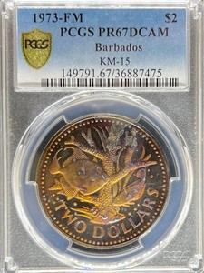 1973-FM $2 BARBADOS PR67DCAM KM-15 PCGS (#PA36887475)