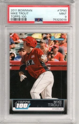 2011 Bowman Mike Trout Topps 100 PSA 9 #TP90 Angels Rookie RC