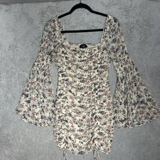 VICI Bell Bottom Style Long Sleeve Floral Dress Size Small Womans Boho Hippie