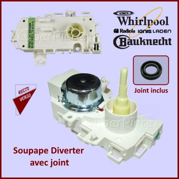 Soupape diverter Whirlpool 481010745146 pour réparer bras de lavage bloqué