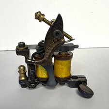 Black/Gold Adjustable Dual Coil Tattoo Machine, Metal Frame w/ Coils Shader