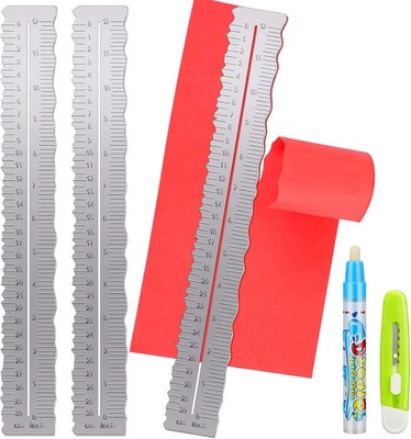Geyee 3 Pcs Deckle Edge Ruler Tearing for Paper as shown in the figure