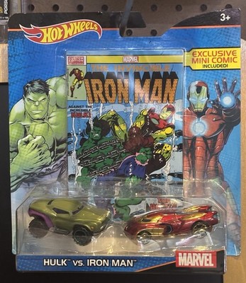 2015 Hot Wheels Hulk vs. Iron Man Diecast Cars with Exclusive Mini Comic Marvel