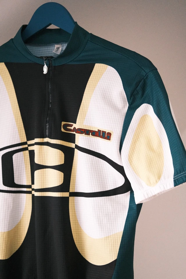 Conjunto Jersey + Culotte con tirantes Castelli Vintage Para Hombre Negro y Verde Talla M Hecho en Italia Foto 3 de 4