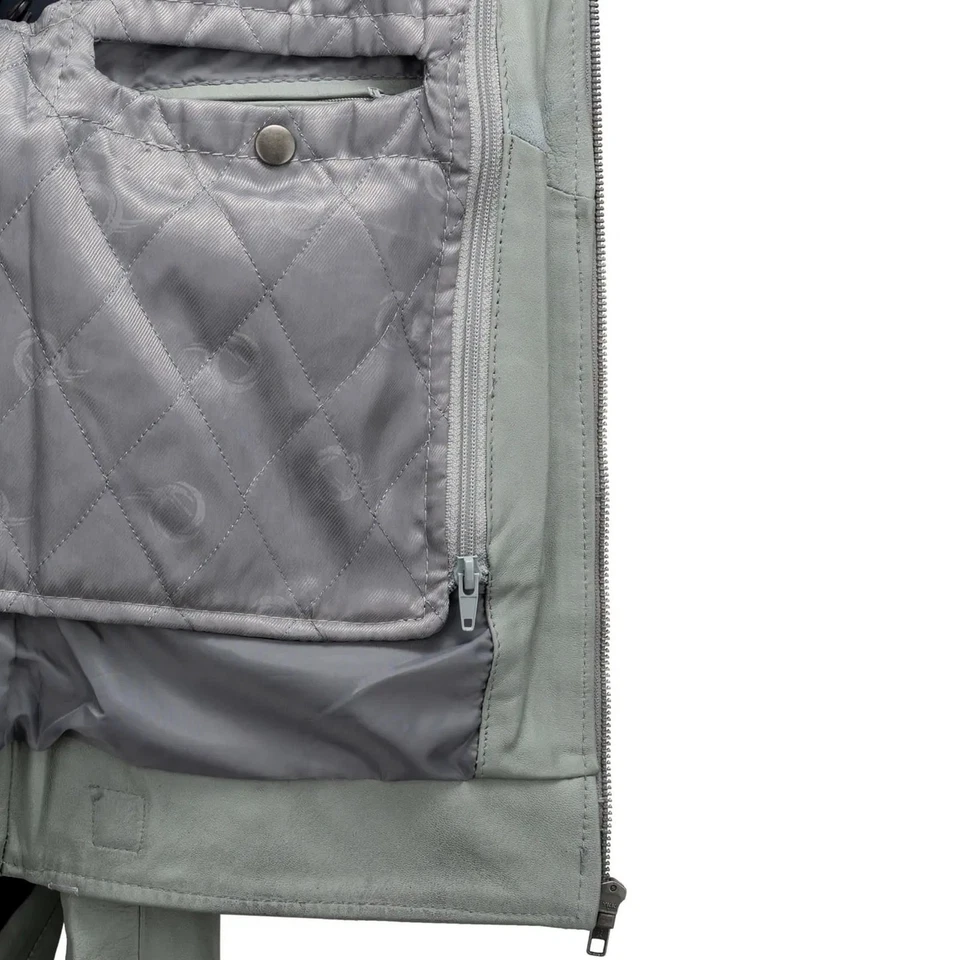 Motorradjacke Damen Mit Protektoren, Damenjacke aus Lammleder, Protektoren fü... - Bild 2 von 4