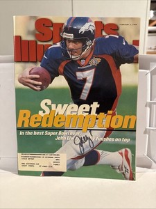 JOHN ELWAY SIGNED SPORTS ILLUSTRATED MAGAZINE AUTOGRAPH  BRONCOS FOOTBALL SI