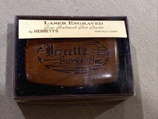 Vintage Herrett s Stocks Wood Belt Buckle