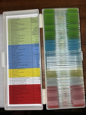 Prepared Microscope Slides Set, 60pcs Glass, Biological Lab, Storage Case