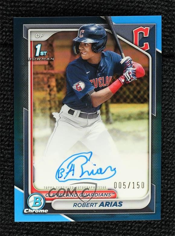2024 Bowman Chrome Prospect Blue Refractor 5/150 Robert Arias #CPA-RA Auto 1f5h