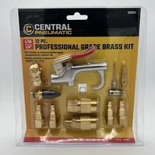 Central Pneumatic Professional grade Air Tool Accessory brass kit 12 pc 1/4