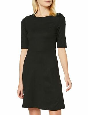 Womens Dress Short Sleeve Mini Jersey A-line 161136A Black