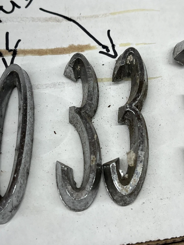 1963 1964 1965 DODGE MOPAR PLYMOUTH 330 3 3 0 EMBLEM PROJECT EMBLEMS USED OEM OE - Image 3 of 4